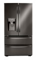 LG - 28 Cu. Ft. 4 Door French Door Smart Refrigerator with Dual Ice with Craft Ice and Double Freezer - Black stainless steel