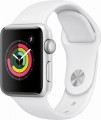 Apple - Apple Watch Series 3 (GPS), 38mm Silver Aluminum Case with White Sport Band - Silver Aluminum