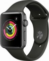 Apple - Geek Squad Certified Refurbished Apple Watch Series 3 (GPS), 42mm Space Gray Aluminum Case with Gray Sport Band - Space Gray Aluminum