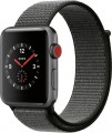 Apple - Apple Watch Series 3 (GPS + Cellular), 42mm Space Gray Aluminum Case with Dark Olive Sport Loop - Space Gray Aluminum