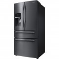 Samsung - 24.73 Cu. Ft. 4-Door Flex French Door Refrigerator - Fingerprint Resistant Black Stainless Steel